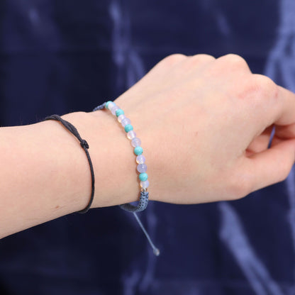Zodiac Crystal Candle with Gemstone Bracelet – Pisces | Aquamarine & Celestial Smoke