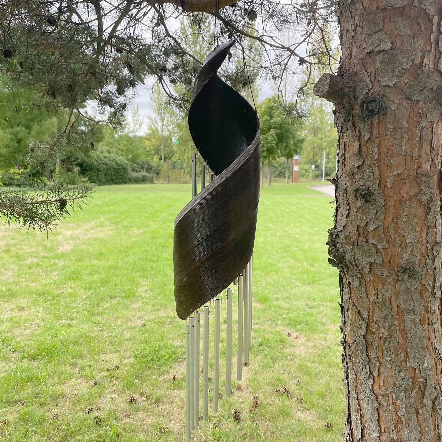 Coconut Leaf Wind Chimes – Chocolate | Handmade Natural Garden Decoration
