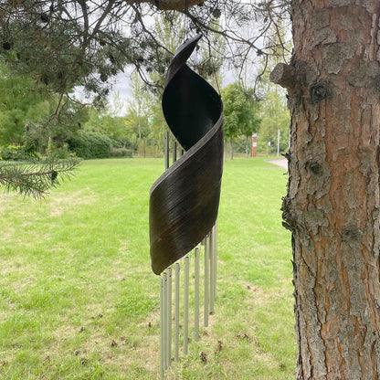 Coconut Leaf Wind Chimes – Chocolate | Handmade Natural Garden Decoration
