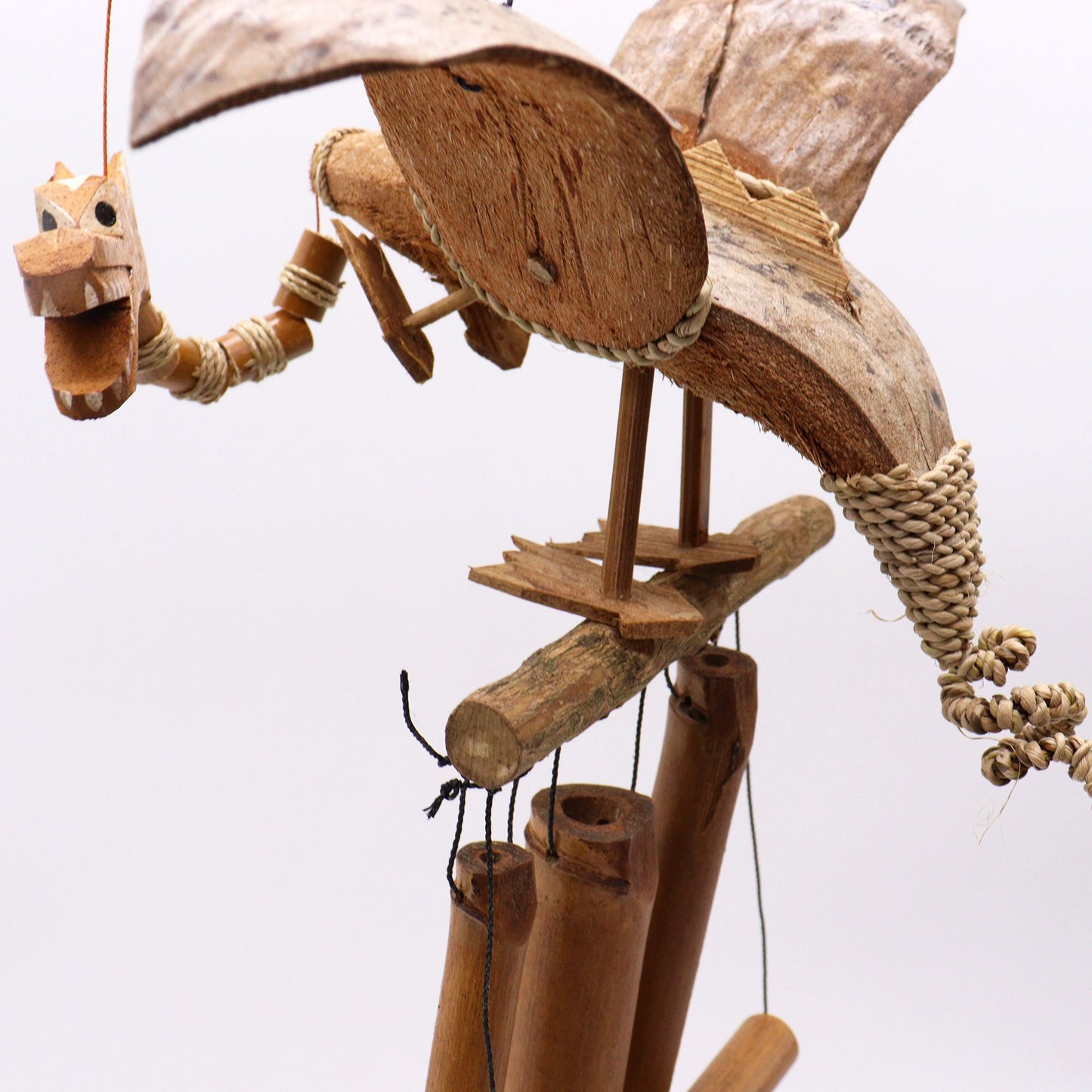 Coconut Dragon Wind Chime Mobile – Handmade in Indonesia | Garden & Home Decoration