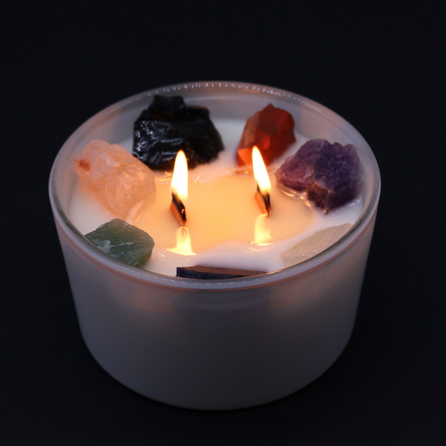 Large Chakra Crystal Candle – Seven Chakra Harmony | Moon Beams