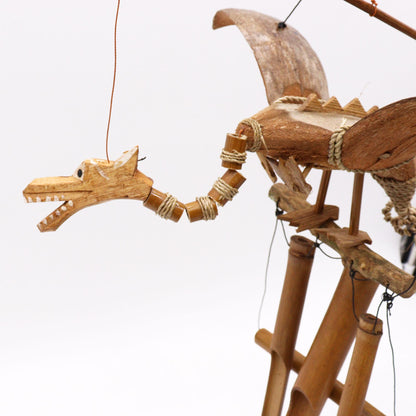 Coconut Dragon Wind Chime Mobile – Handmade in Indonesia | Garden & Home Decoration