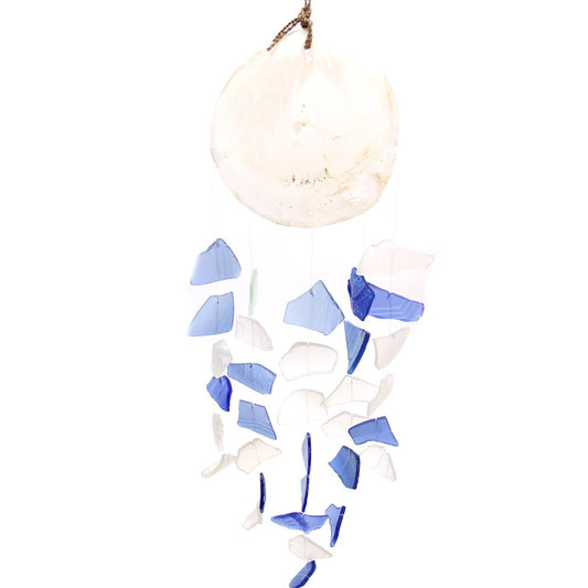 Capiz & Glass Drop Hanging – Blue & White