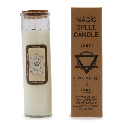 Magic Spell Candle – Success | Amethyst, Lavender & Fennel