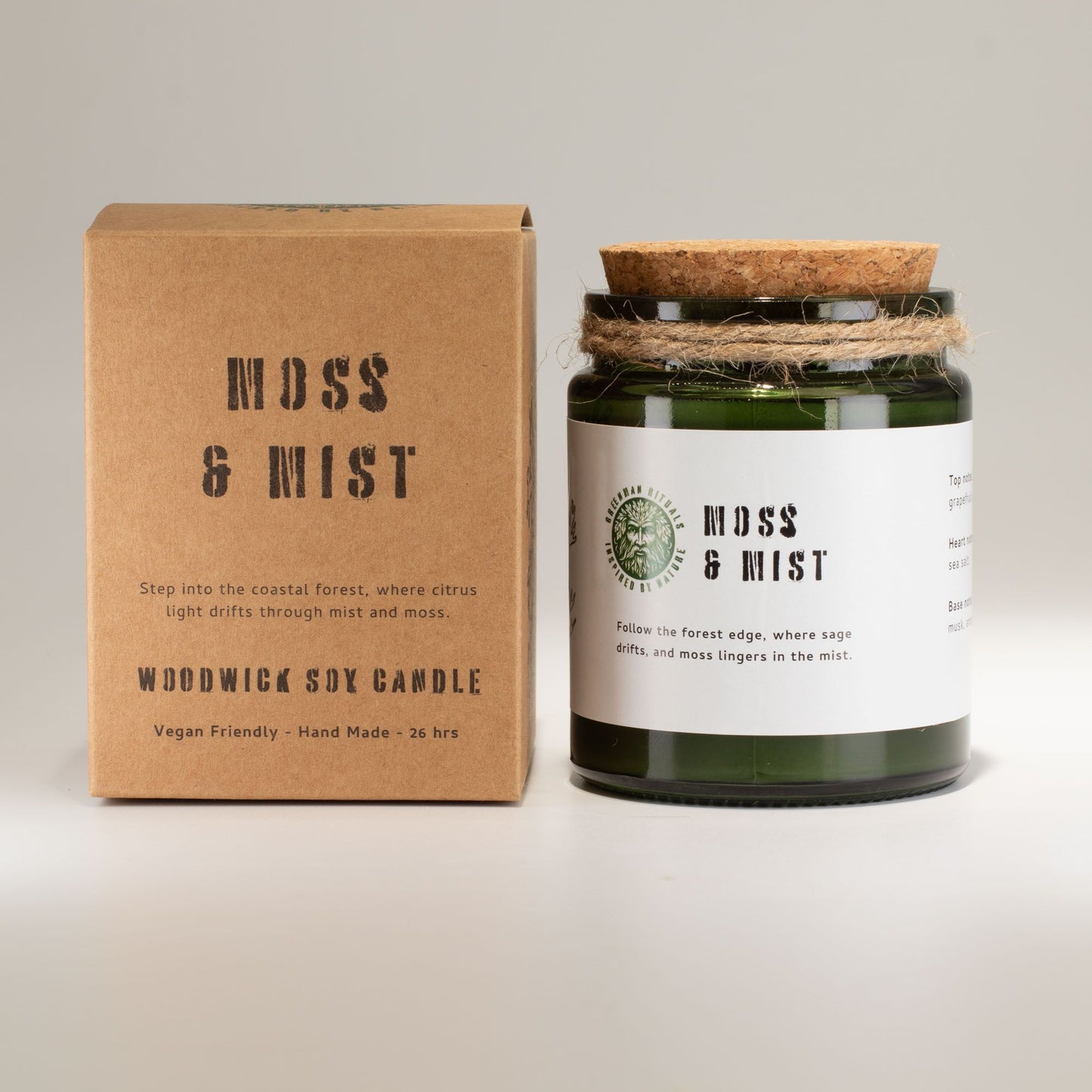 Greenman Rituals Woodwick Soy Candle – Moss & Mist