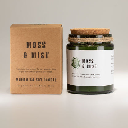Greenman Rituals Woodwick Soy Candle – Moss & Mist