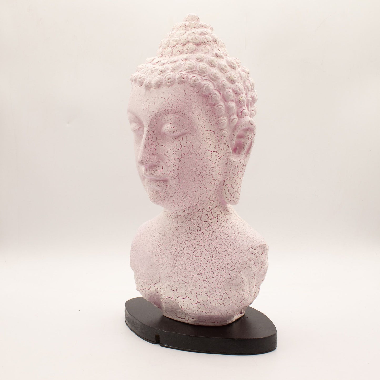Buddha Bust Lamp – Cherry Crackle | Oval Stand
