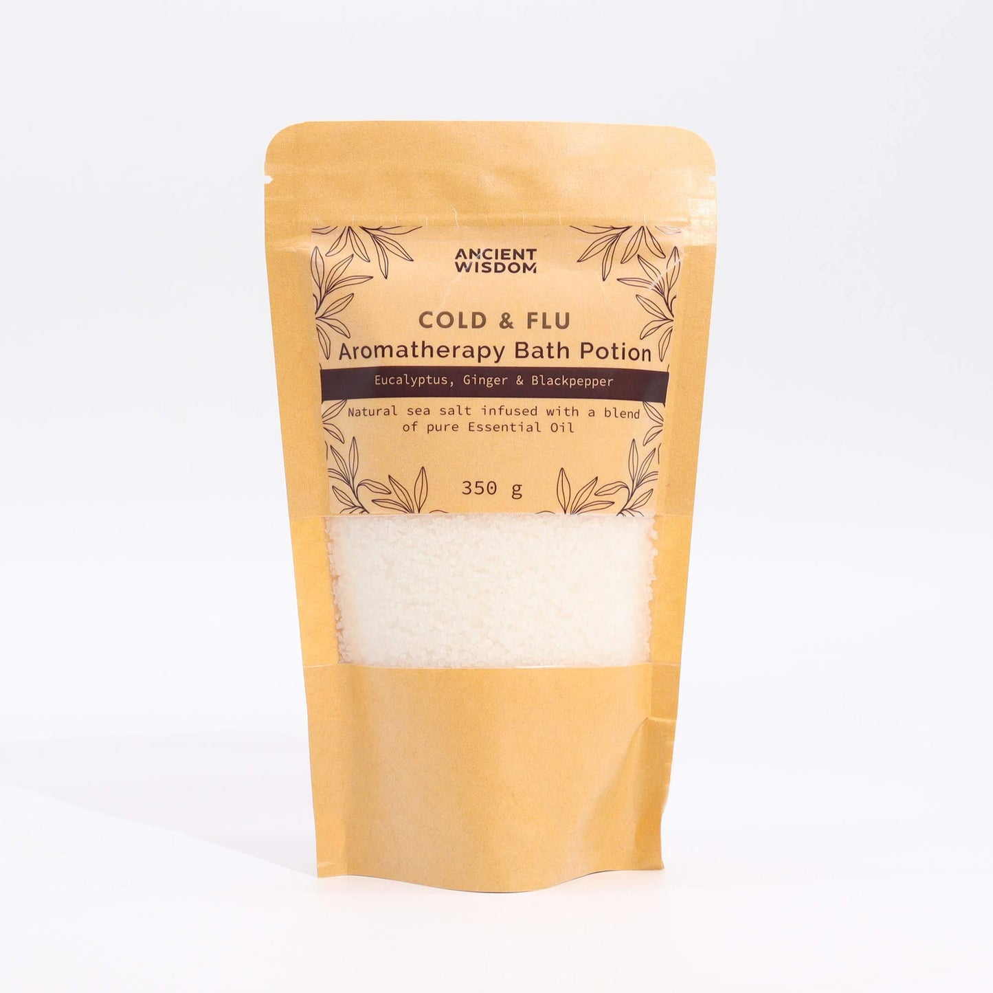 Aromatherapy Bath Potion in Kraft Bag 350g – Eucalyptus, Ginger & Black Pepper