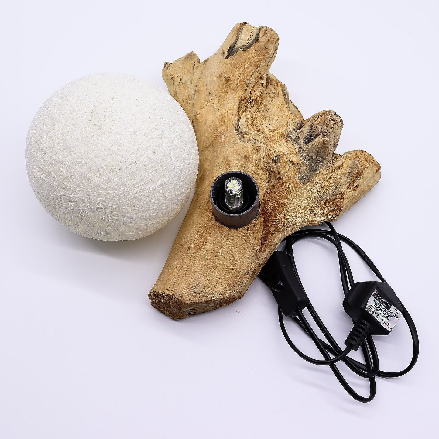 DriftGlow Lamp – Cotton Luna Ivory Shade