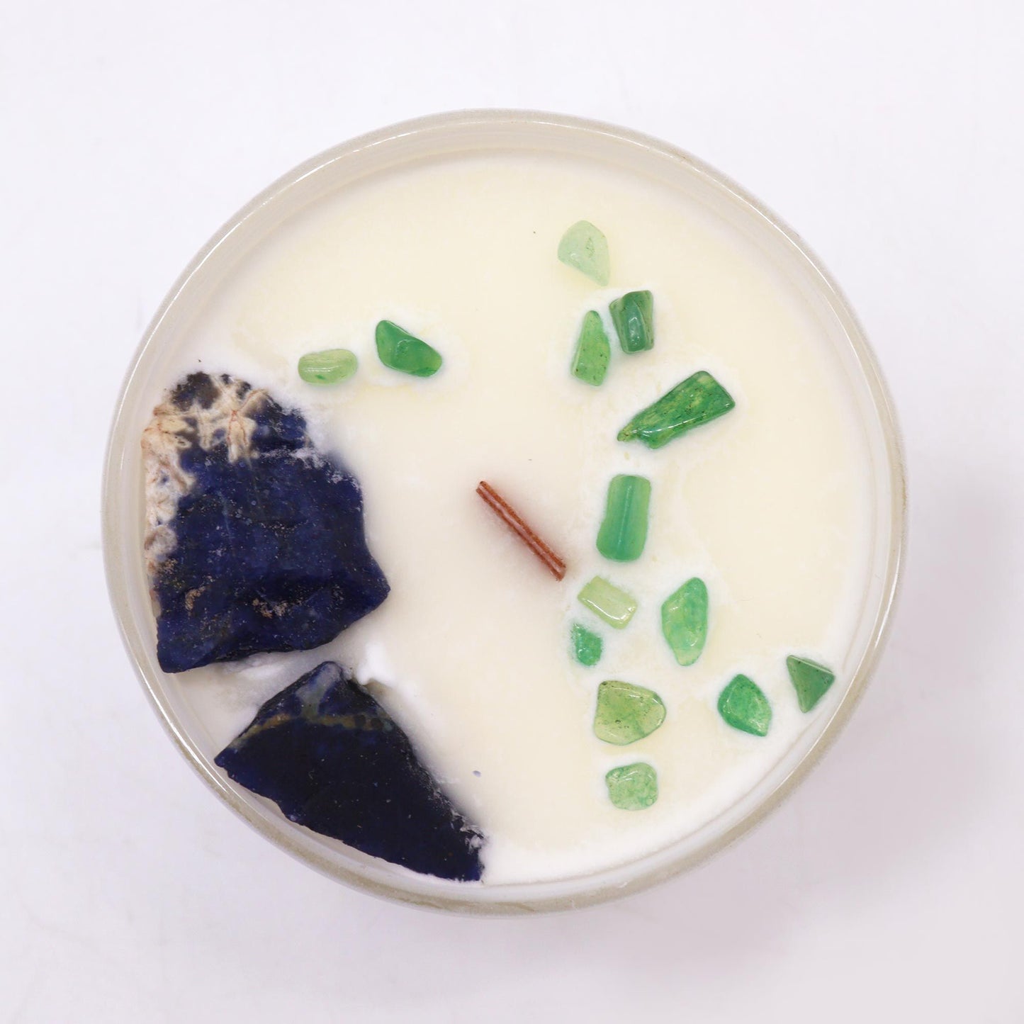 Chakra Crystal Candle – Throat Chakra | Sodalite, Jade & Gentle Reasons