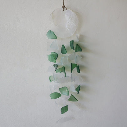 Capiz & Glass Drop Hanging – Green & White