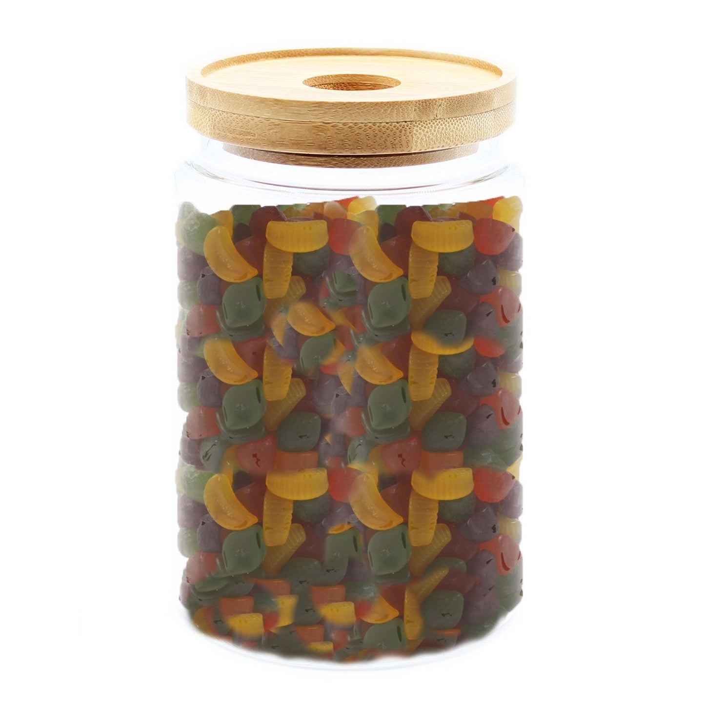 Clear Glass Jar with Bamboo Lid - 15cm