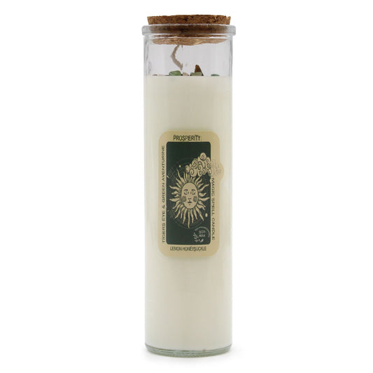 Magic Spell Candle – Prosperity | Tiger Eye, Green Aventurine & Lemon Honeysuckle