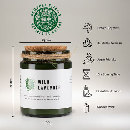Greenman Rituals Woodwick Soy Candle – Sage & Mintwood