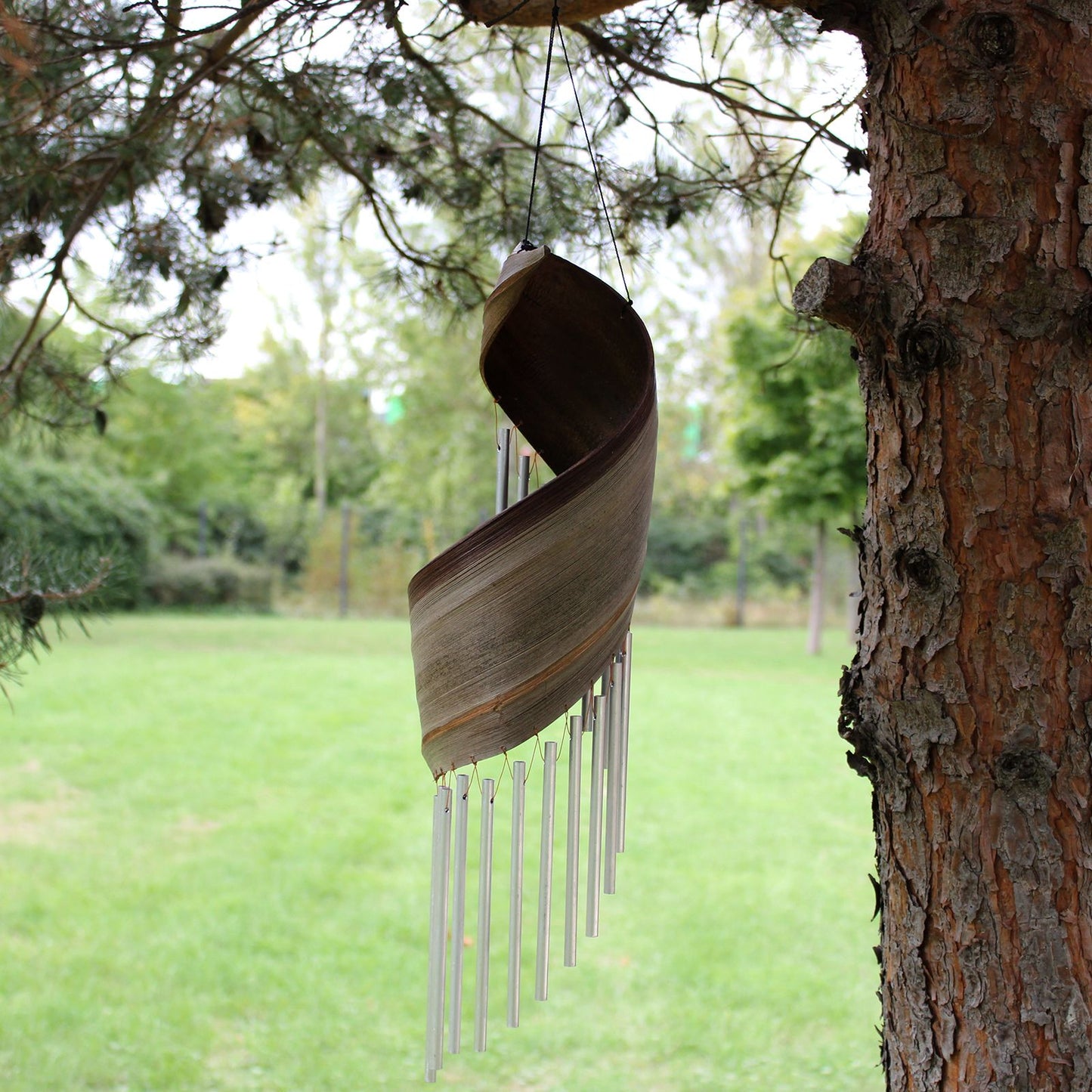 Coconut Leaf Wind Chimes – Natural | Handmade Organic Garden Decoration