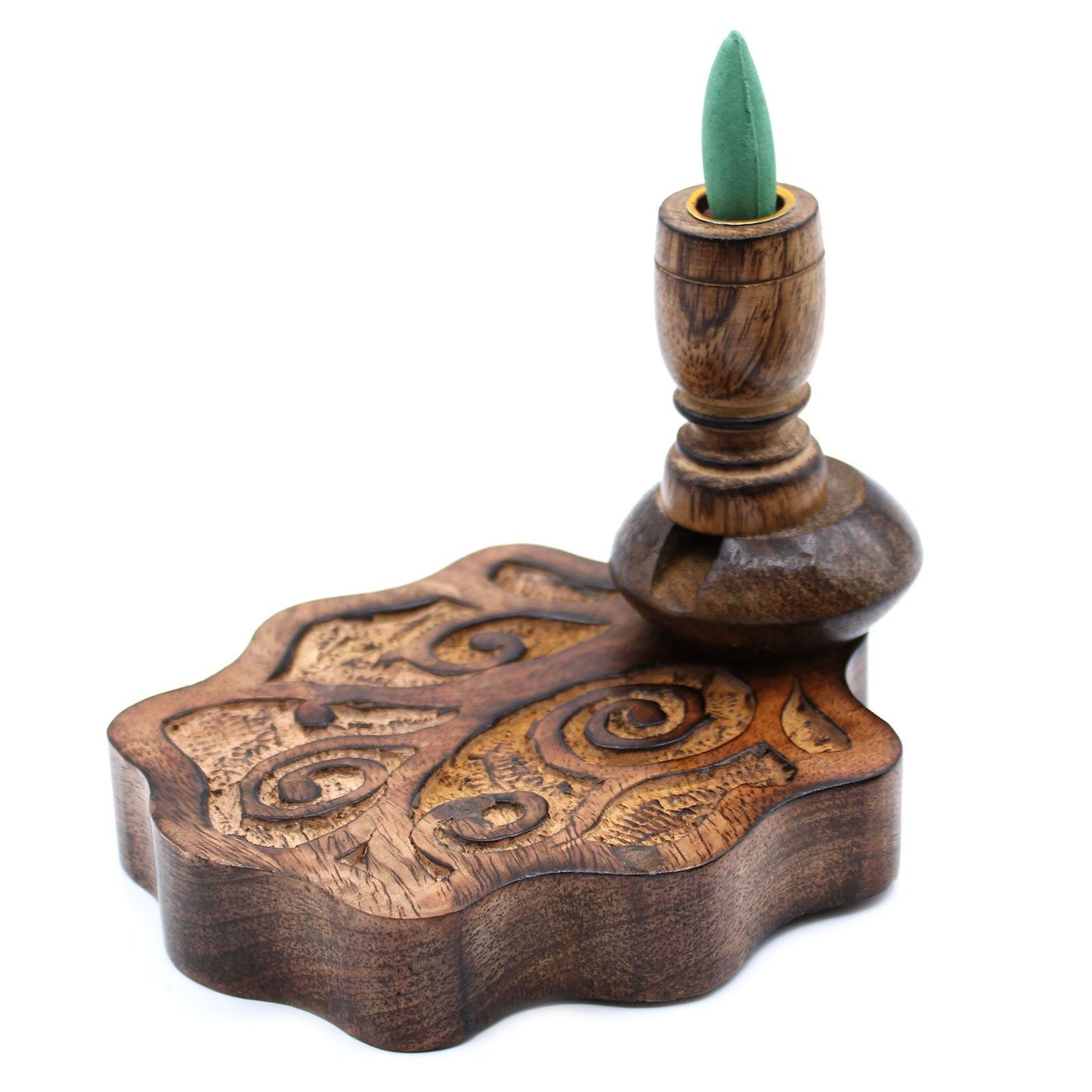 Sm Mango Wood Backflow Incense Burner - Tree of Life