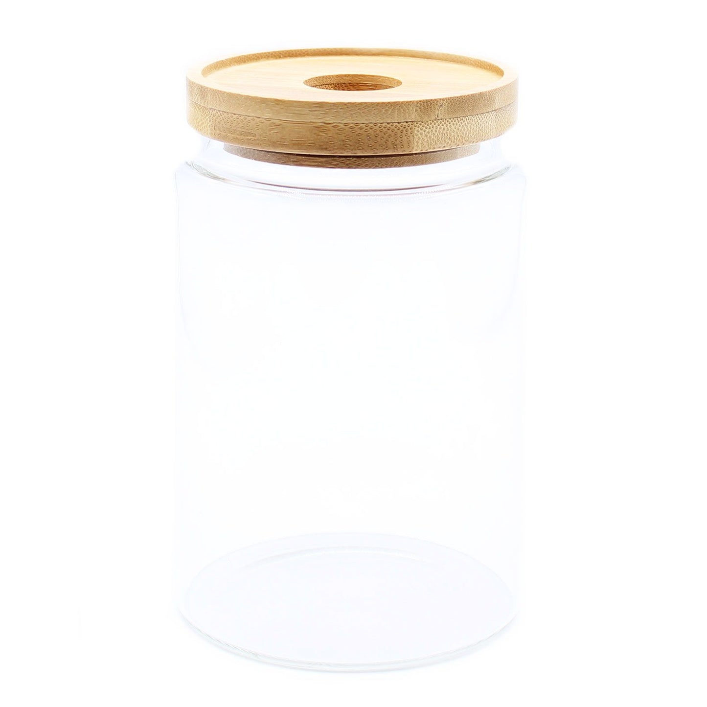 Clear Glass Jar with Bamboo Lid - 15cm