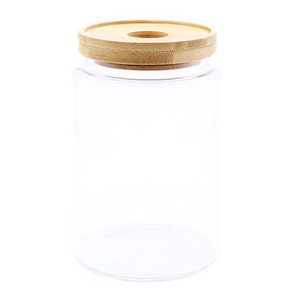 Clear Glass Jar with Bamboo Lid - 15cm