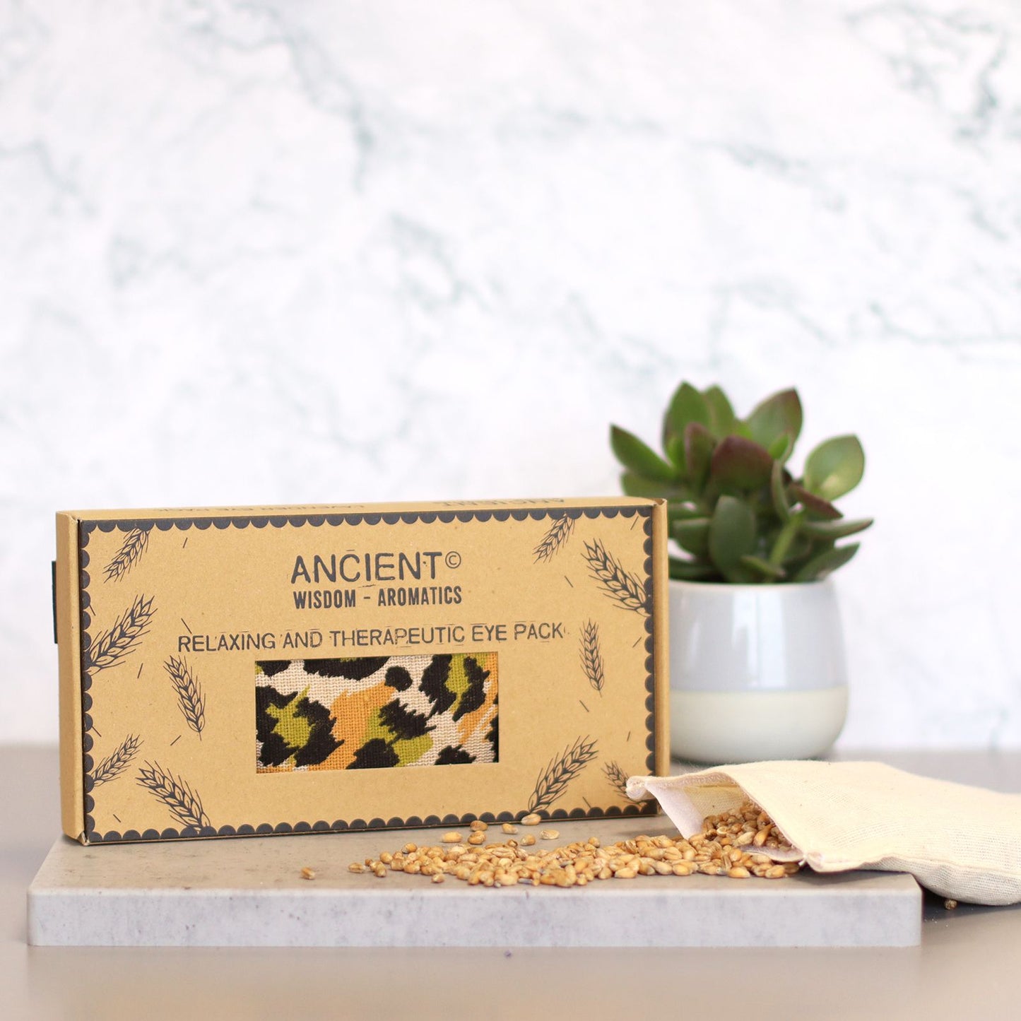 Lavender Natural Cotton & Juco Eye Pillow in Gift Box – Night Leopard