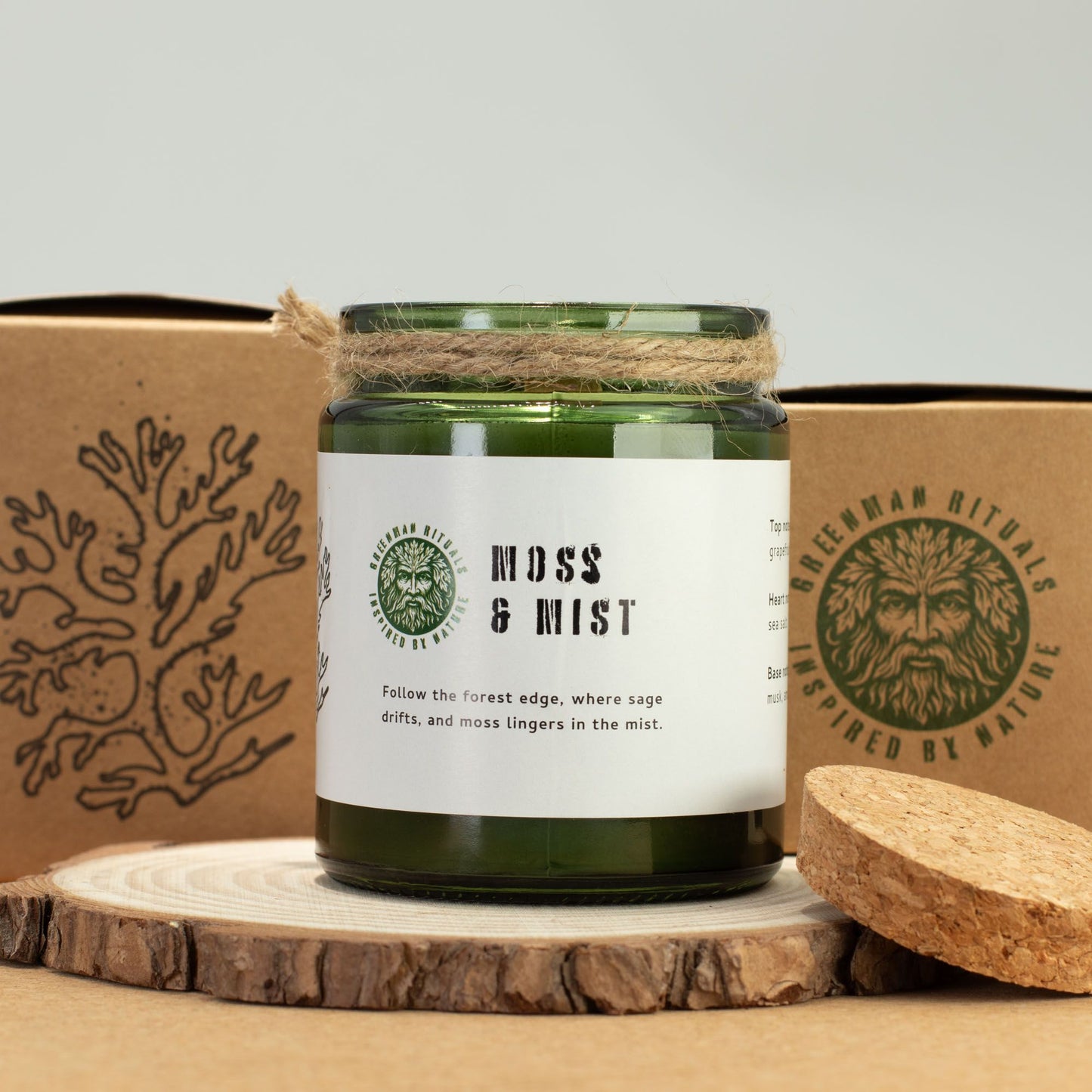 Greenman Rituals Woodwick Soy Candle – Moss & Mist