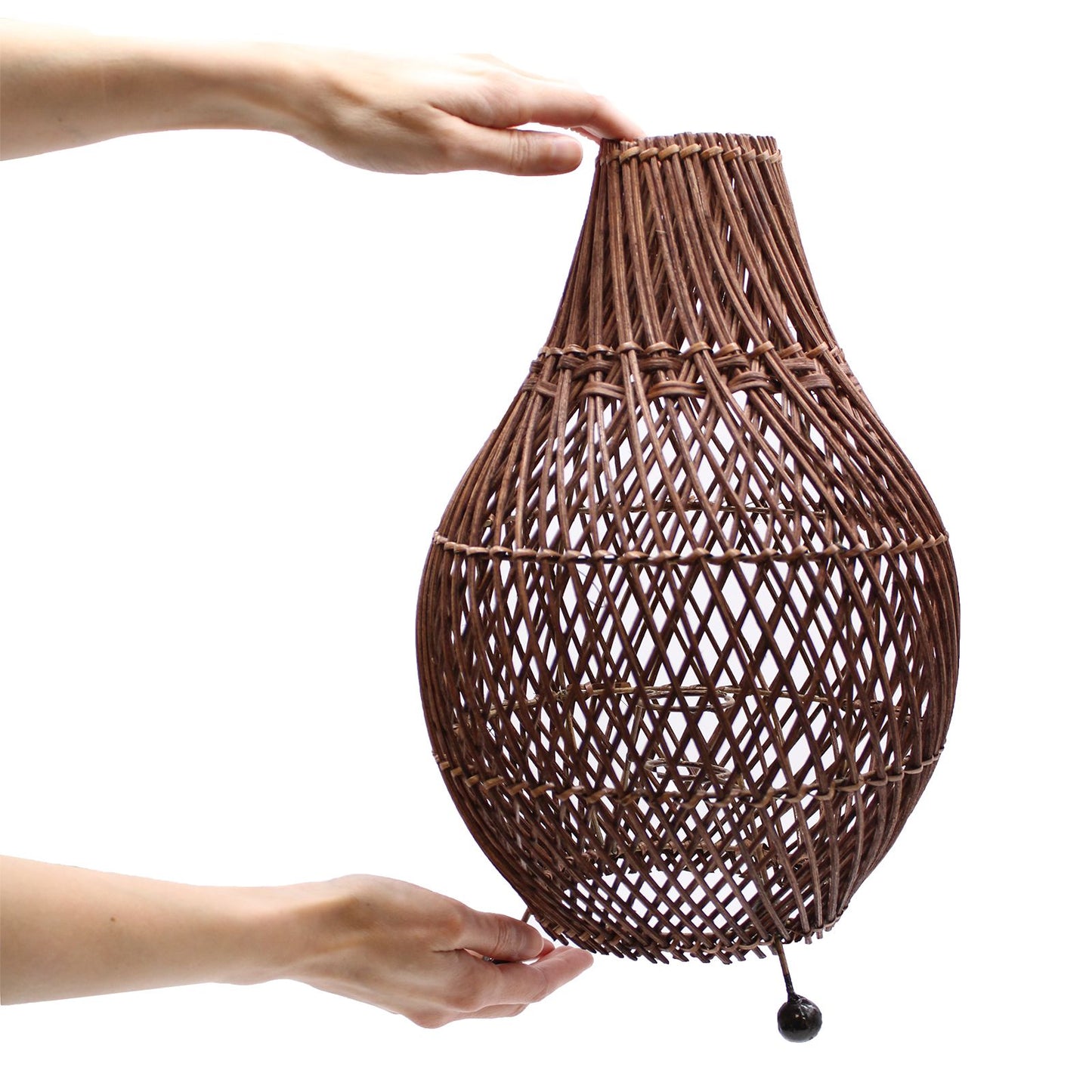 Rattan Table Lamp – Dark Brown | H: 39cm x W: 24cm