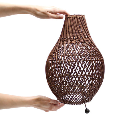 Rattan Table Lamp – Dark Brown | H: 39cm x W: 24cm