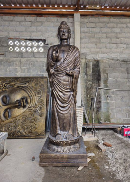 Tall Antique Gold Standing Buddha Statue – 3m