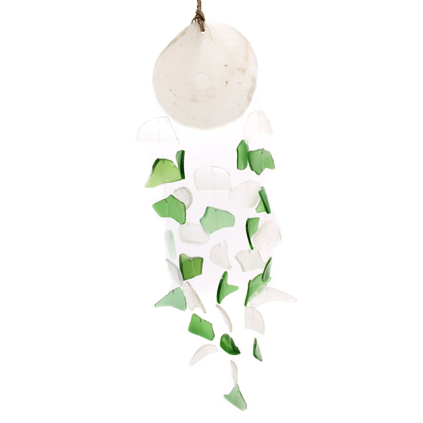 Capiz & Glass Drop Hanging – Green & White