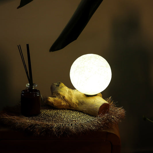 DriftGlow Lamp – Cotton Luna Ivory Shade