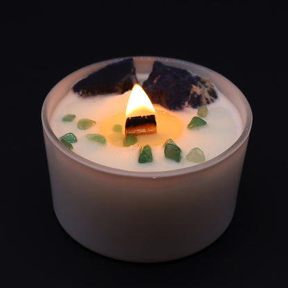 Chakra Crystal Candle – Throat Chakra | Sodalite, Jade & Gentle Reasons