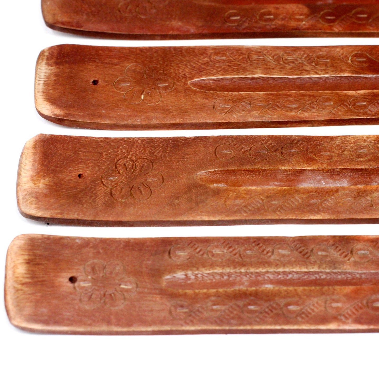 Carved Mango Wood incense Burner 10"