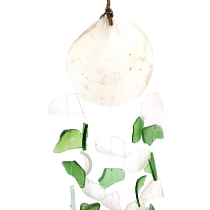 Capiz & Glass Drop Hanging – Green & White