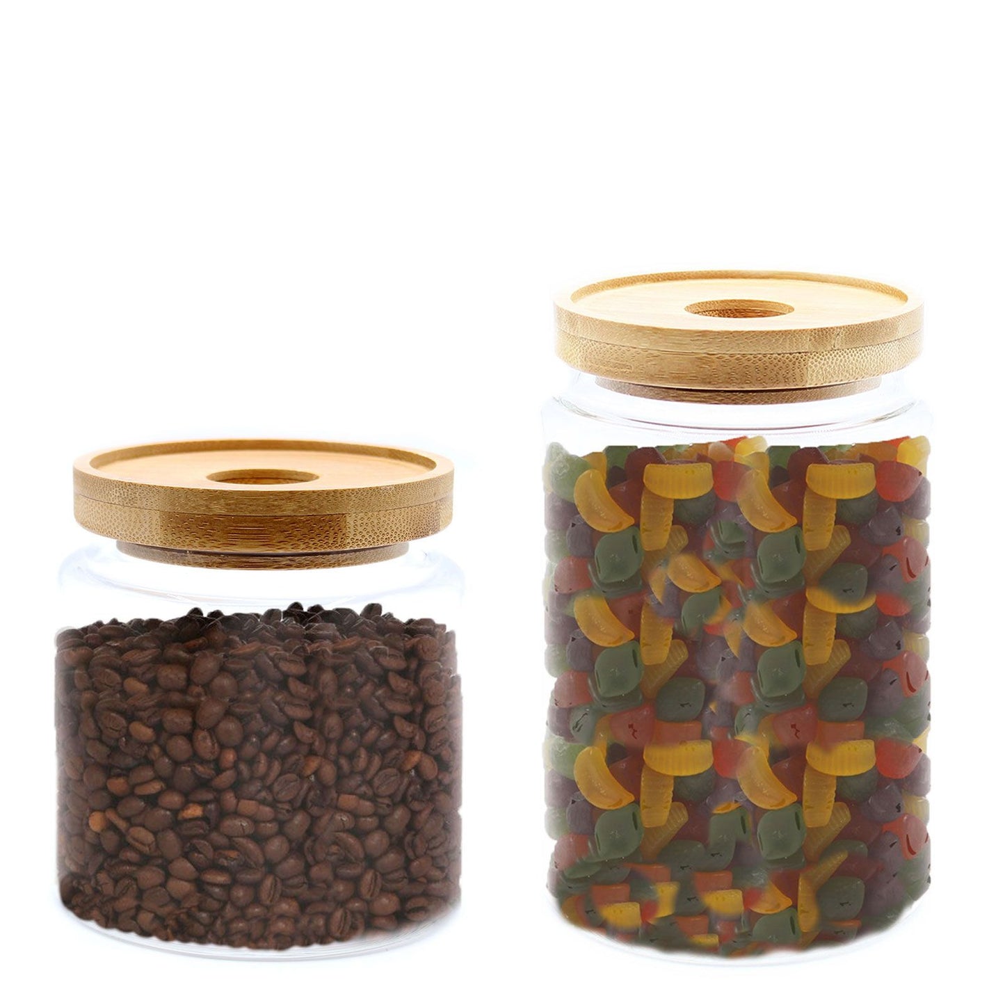 Clear Glass Jar with Bamboo Lid - 15cm