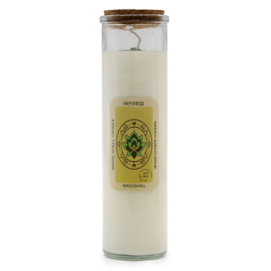 Magic Spell Candle – Happiness | Green Aventurine & Moroccan Rose