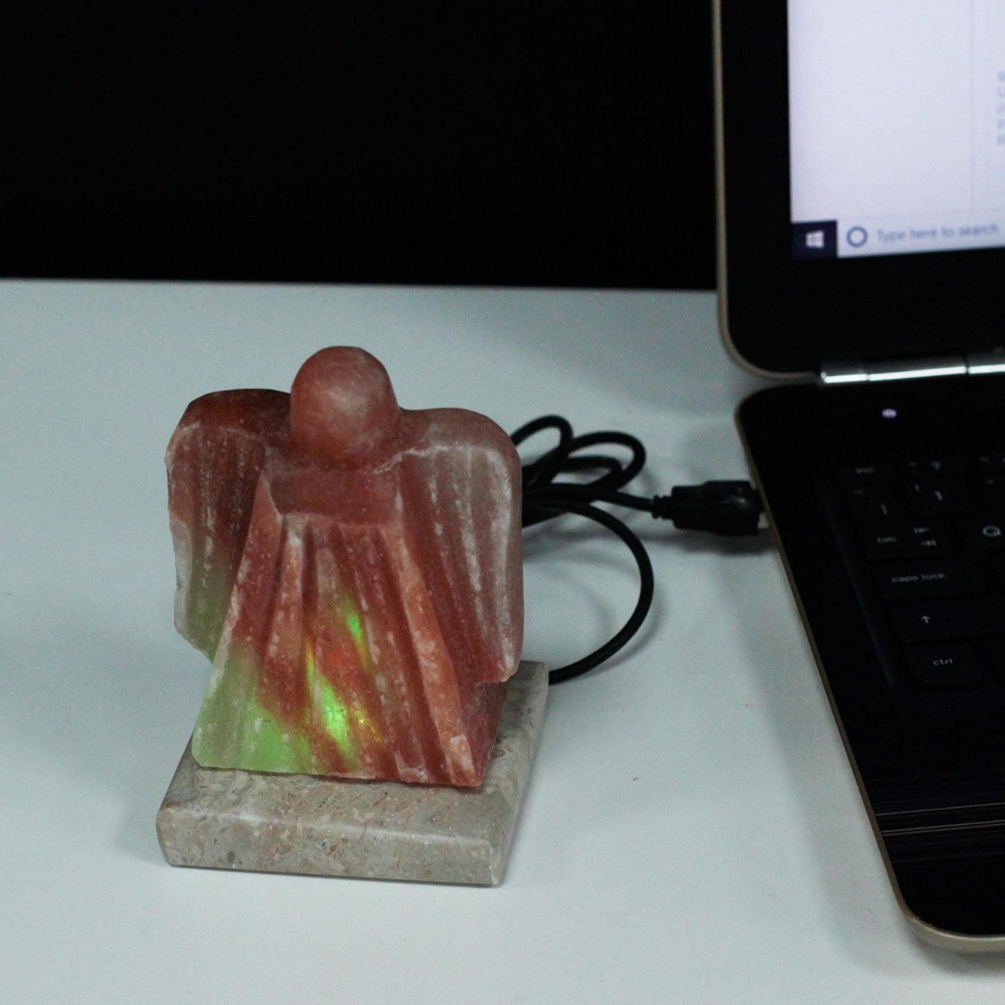 USB Himalayan Salt Lamp – Angel | Random Colour Selection