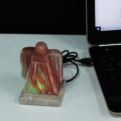 USB Himalayan Salt Lamp – Angel | Random Colour Selection