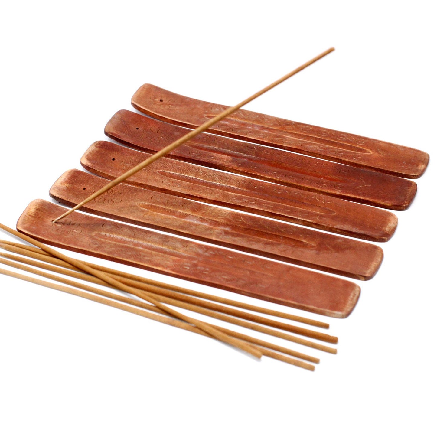 Carved Mango Wood incense Burner 10"