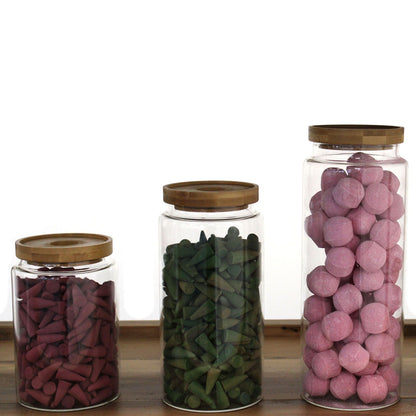 Clear Glass Jar with Bamboo Lid - 25cm