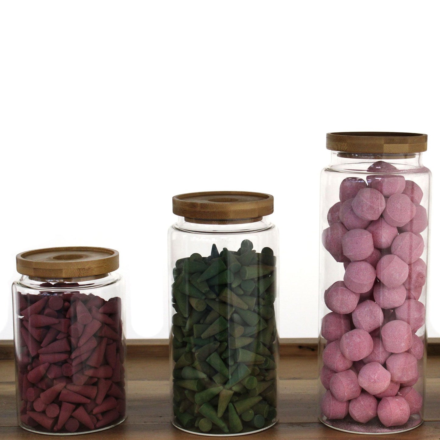 Clear Glass Jar with Bamboo Lid - 15cm
