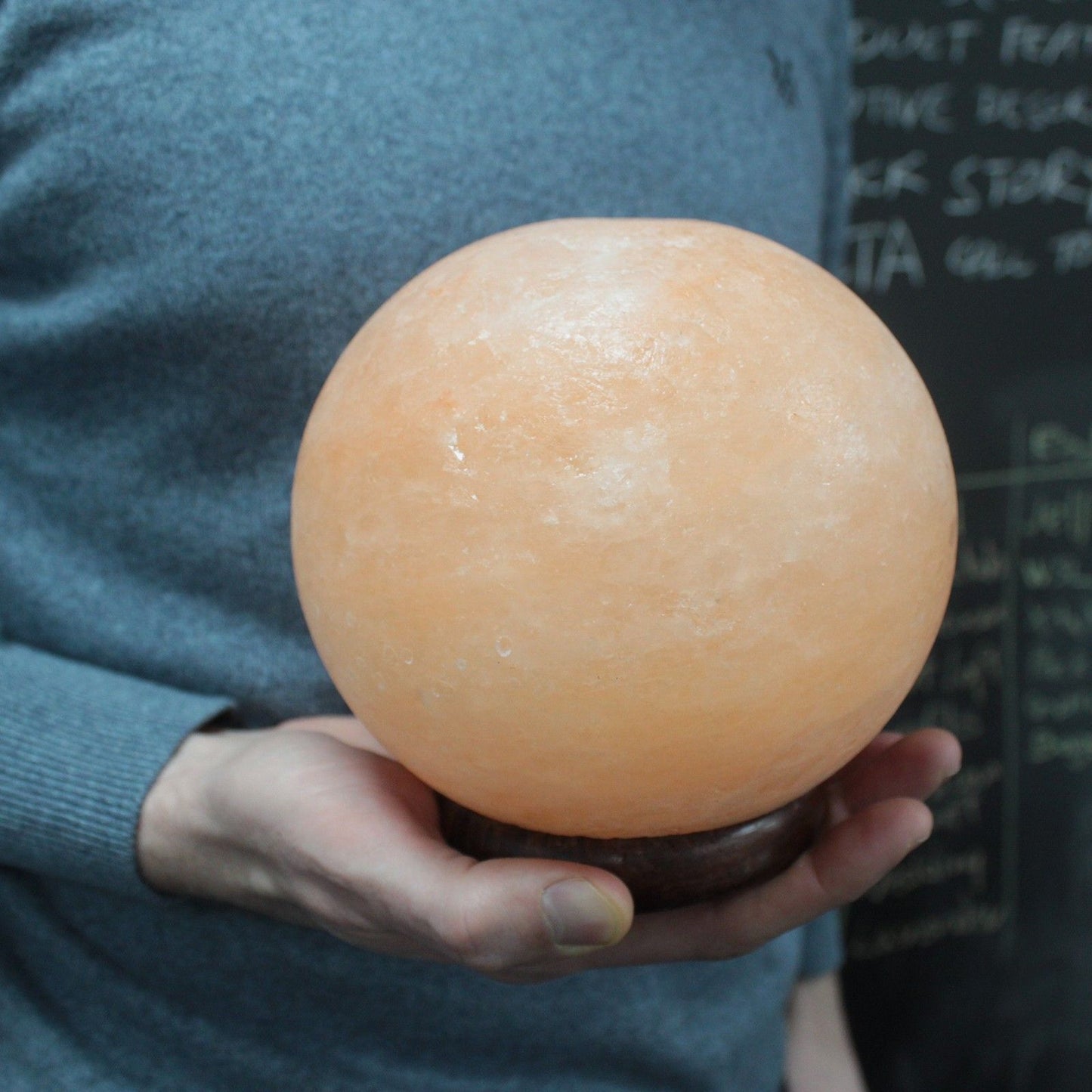 Himalayan Salt Lamp Ball – Large Wooden Base