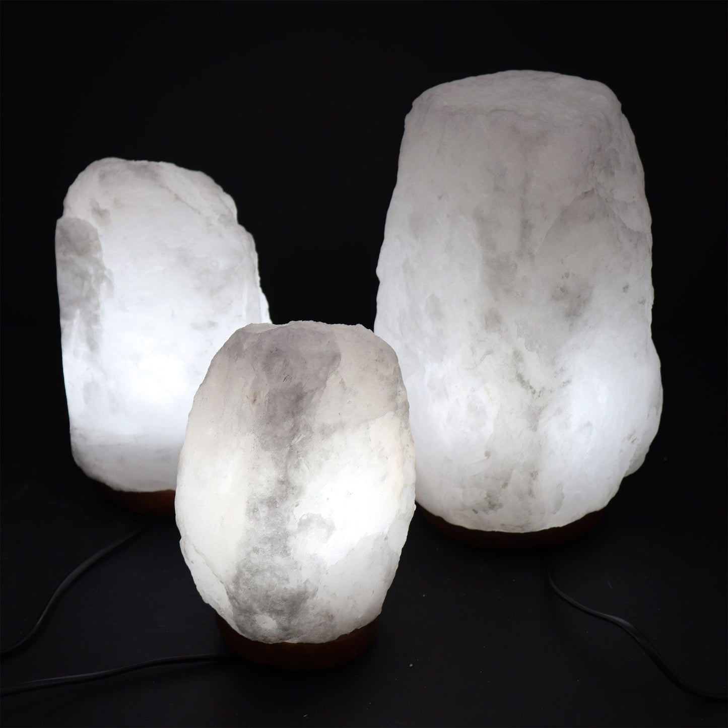 Crystal Rock Himalayan Salt Lamp with Wooden Base – 2–3kg