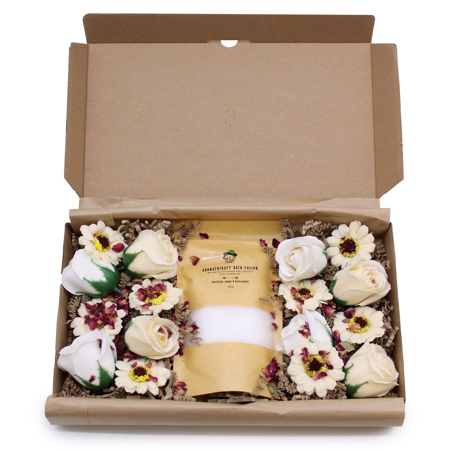 Salt Soak & Soap Flower Set – Eucalyptus, Ginger & Black Pepper | 350g