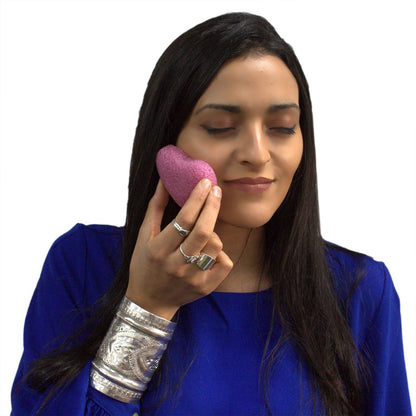 Lavender Konjac Heart Sponge – 100% Natural Facial & Body Cleansing Sponge