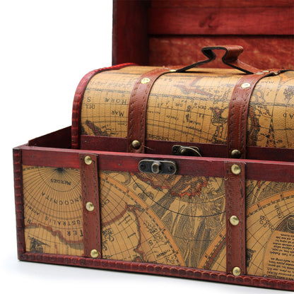 Old Map Vintage Chest Box – Set of 3