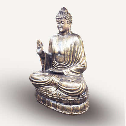 Large Antique Gold Buddha Teaching on Lotus – 2m