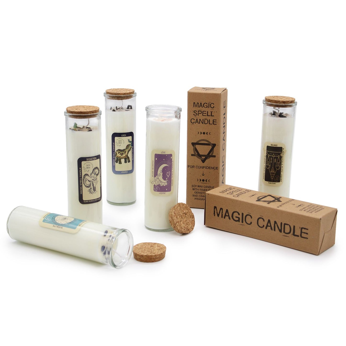 Magic Spell Candle – Luck | Black Agate & Liquorice