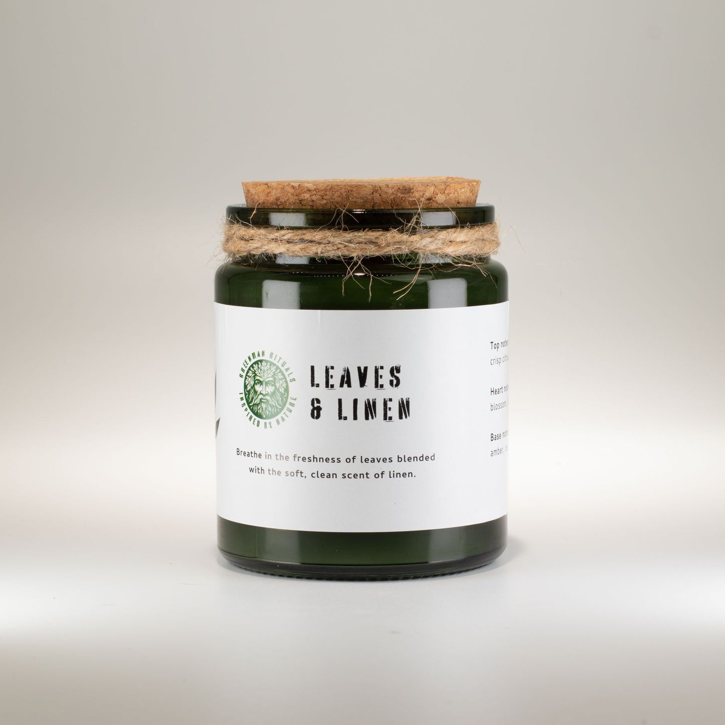 Greenman Rituals Woodwick Soy Candle – Leaves & Linen