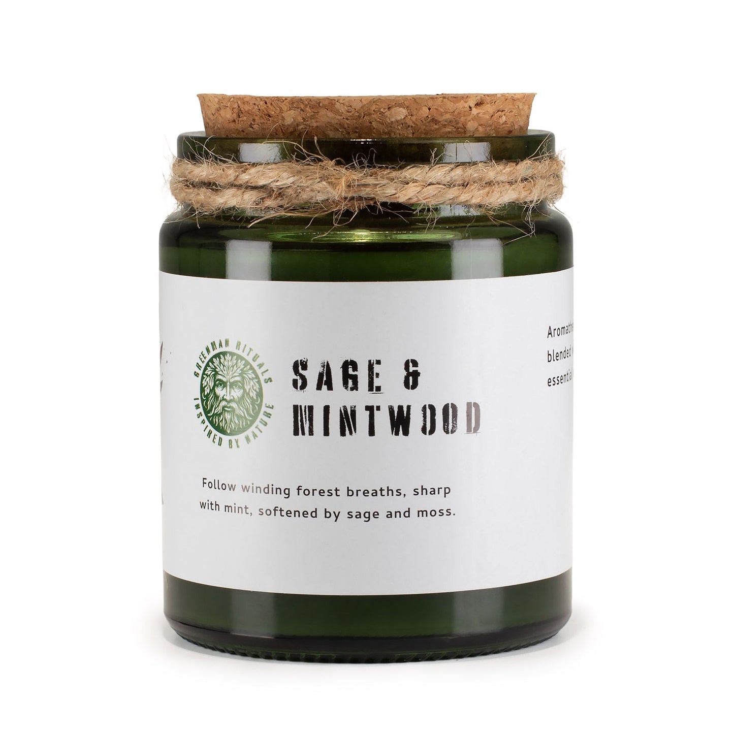 Greenman Rituals Woodwick Soy Candle – Sage & Mintwood