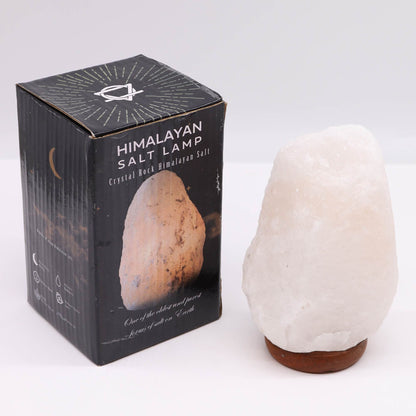 Crystal Rock Himalayan Salt Lamp with Wooden Base – 2–3kg