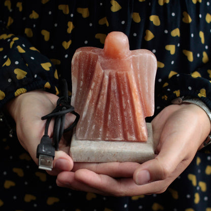 USB Himalayan Salt Lamp – Angel | Random Colour Selection